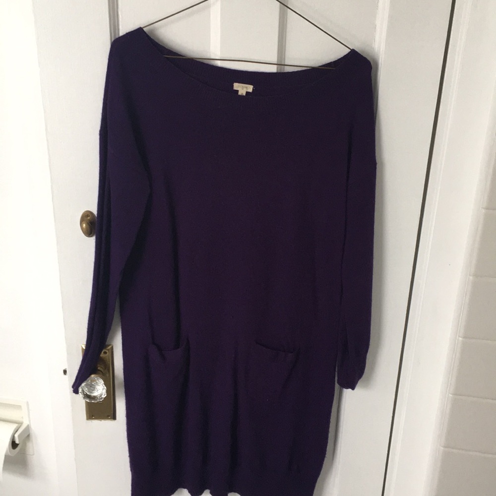 J.Crew boatneck purple sweater dress